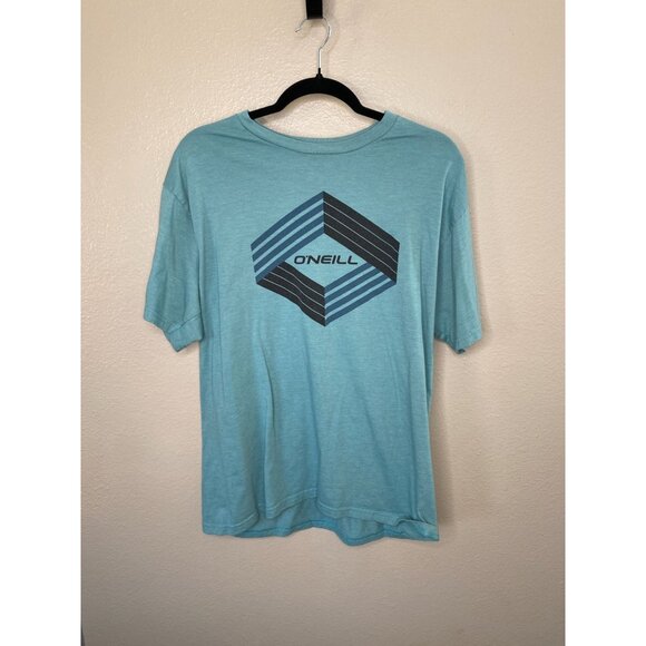 O'Neill Mens Premium T- Shirt L Blue Short Sleeve Crew Neck Cotton Blend - Picture 1 of 5
